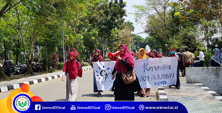 UKMI Ar-Rahman Unimed Gelar Pawai Peringati Hari Hijab Sedunia