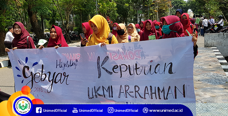 UKMI Ar-Rahman Unimed Gelar Pawai Peringati Hari Hijab Sedunia