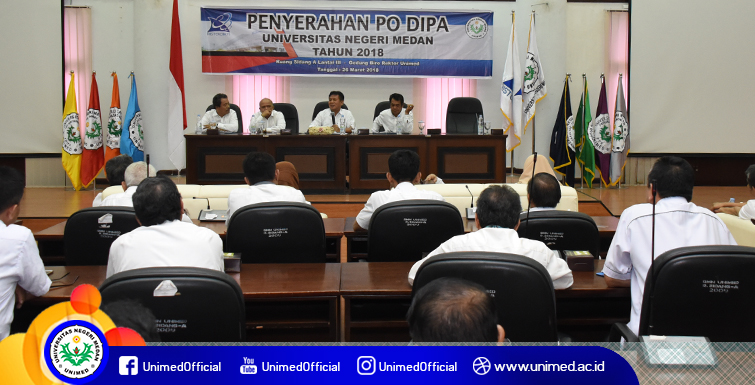 Rektor Serahkan PO DIPA Unimed Tahun 2018