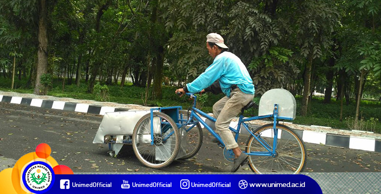 Mahasiswa Fakultas Teknik Unimed Ciptakan Becak Listrik Penyapu Sampah