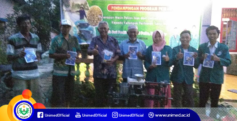 Unimed Beri Pelatihan Penerapan Mesin Pakan Ikan Pada Kelompok Perikanan Di Desa Tunggurono