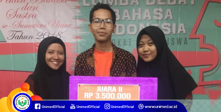 Mahasiswa FBS Unimed Juara 2 Debat Bahasa Indonesia Tingkat Mahasiswa Se-Sumut