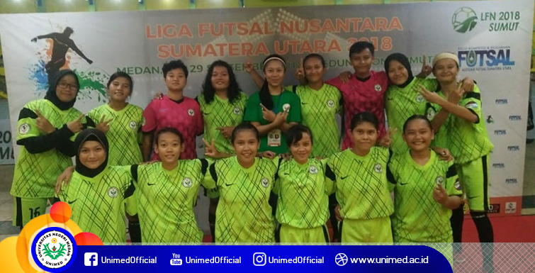 Tim Futsal Putri Unimedwomen FC Juara Liga Futsal Nusantara Sumut 2018