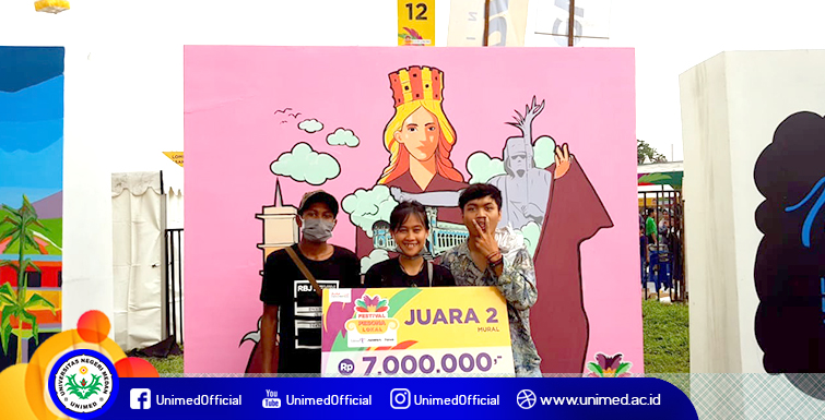 Mahasiswa Seni Rupa Unimed Raih Juara 2 Lukis Mural Festival Pesona Lokal di Medan