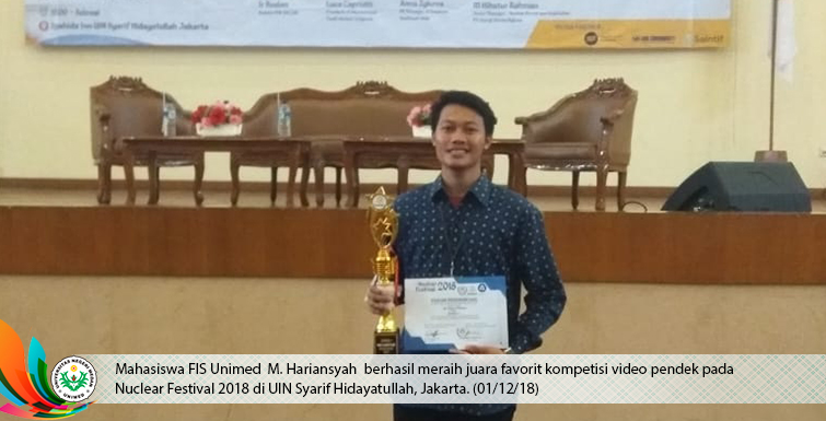 Mahasiswa FIS Unimed Raih Juara Favorit Kompetisi Video pada Festival Nuklir 2018