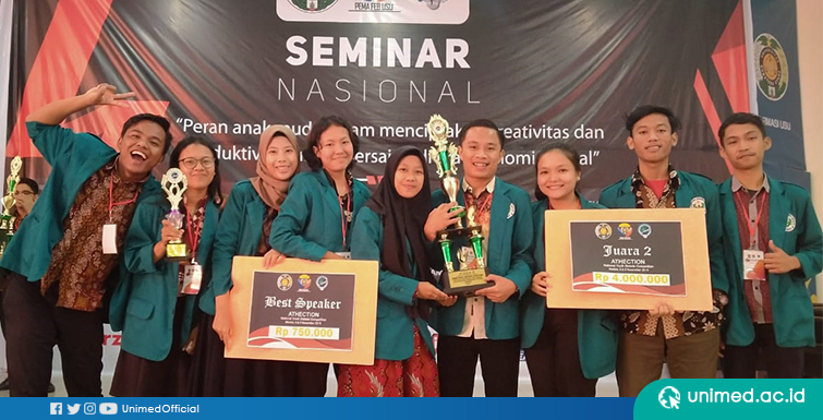 Mahasiswa FE UNIMED Raih Juara 2 dan The Best Speaker di ATHECTION