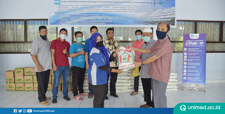 PHBI FIP Unimed Salurkan 132 Paket Sembako kepada Warga Tidak Mampu