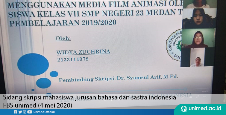 Ujian Tugas Akhir Mahasiswa Unimed Secara Virtual di Masa Pandemi Covid-19