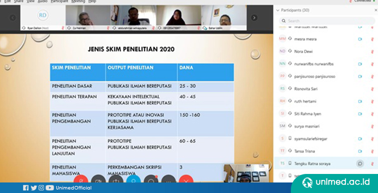 FBS Gelar Pelatihan Mekanisme Penelitian dan Pengabdian Secara Virtual