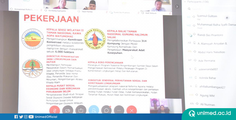 FIS Unimed Gelar Kuliah Daring : Peran Hutan dalam Tingkatkan Kesejahteraan Masyarakat