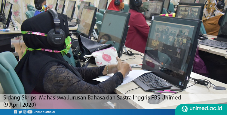 Ujian Tugas Akhir Mahasiswa Unimed Secara Virtual di Masa Pandemi Covid-19