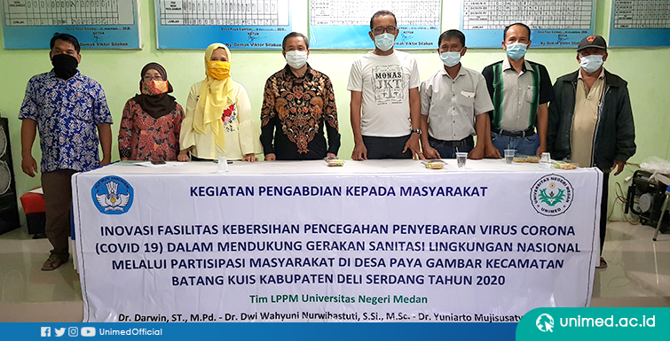 LPPM UNIMED Kembangkan Inovasi Cegah Penyebaran Covid-19 di Desa Paya Gambar Kab. Deli Serdang