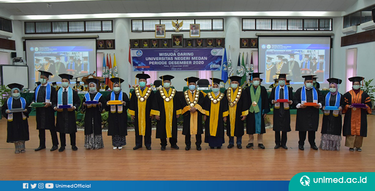 UNIMED Wisuda 1107 Wisudawan, Rektor Ajak Lulusan Jadi Duta Pencegahan Penyebaran COVID-19