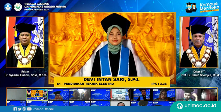 Rektor Unimed Wisuda 1580 Wisudawan Secara Daring