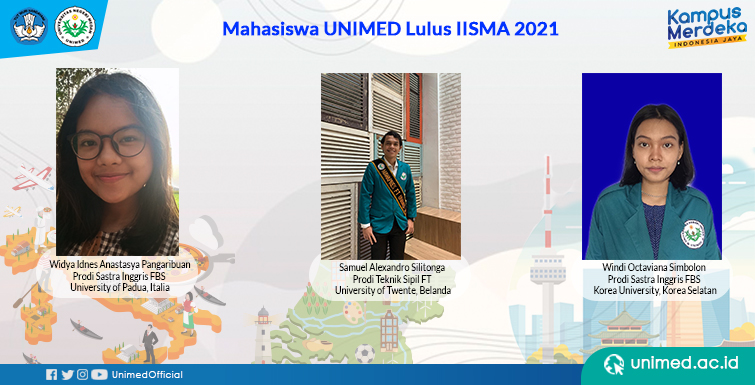 Tiga Mahasiswa UNIMED lulus IISMA 2021 untuk Ikuti Perkuliahan di Universitas Ternama di Luar Negeri