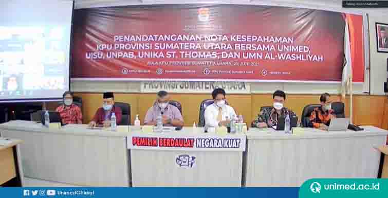 UNIMED jalin Kerjasama dengan KPU Prov. SUMUT secara Daring