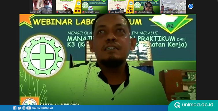 Webinar Laboratorium FMIPA UNIMED Bahas Peningkatan Keselamatan Kerja dengan Mengetahui Jenis Bahan Berbahaya