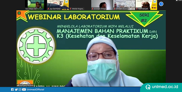 Webinar Laboratorium FMIPA UNIMED Bahas Peningkatan Keselamatan Kerja dengan Mengetahui Jenis Bahan Berbahaya