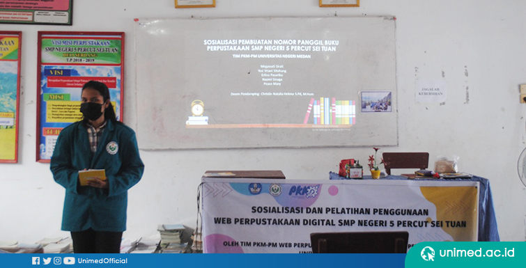 Tim PKM-PM UNIMED Beri Pelatihan Web Perpustakaan Digital di SMP N 5 Percut Sei Tuan, Deli Serdang