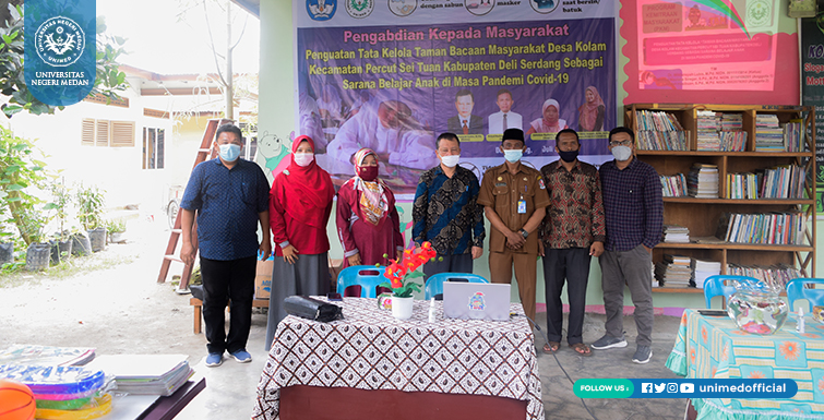 Dosen FIP UNIMED Edukasi Tata Kelola Taman Bacaan pada Masyarakat Desa Kolam Deli Serdang