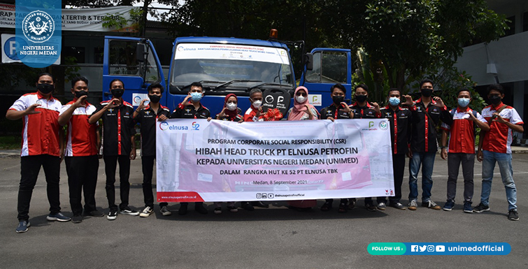 FT UNIMED Terima Hibah Head Truck dari PT. Elnusa Petrofin