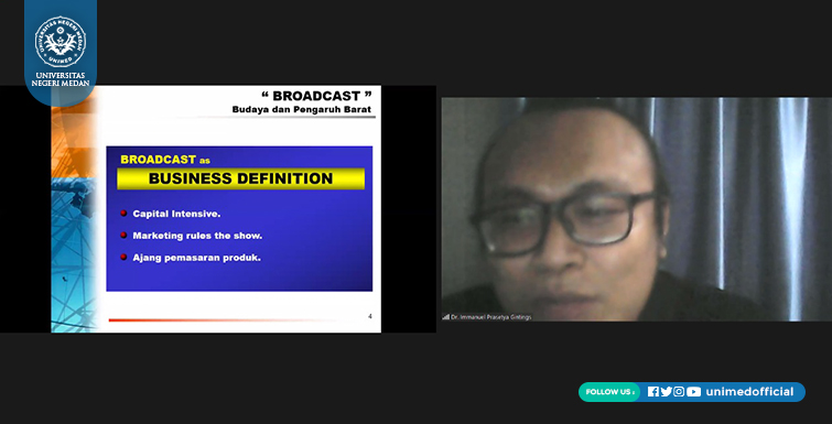 FBS UNIMED Gelar Webinar Peluang Magang dan Kerja Industri Pertelevisian
