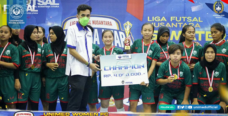 Unimed Woman FC Raih Juara 1 Liga Futsal Nusantara Sumut Tahun 202