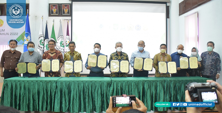 Perkuat Revitalisasi LPTK, Rektor Unimed bersama 7 PTS di Sumut Tanda Tangan Perjanjian Konsorsium