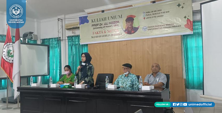 Prof. Dr. Uli Kozok Beri Kuliah Umum di FIS Unimed tentang Fakta, Mitos & Sejarah Gereja di Barus