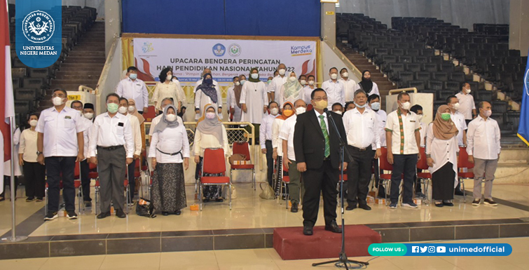 UNIMED Gelar Upacara Peringatan Hari Pendidikan Nasional 2022