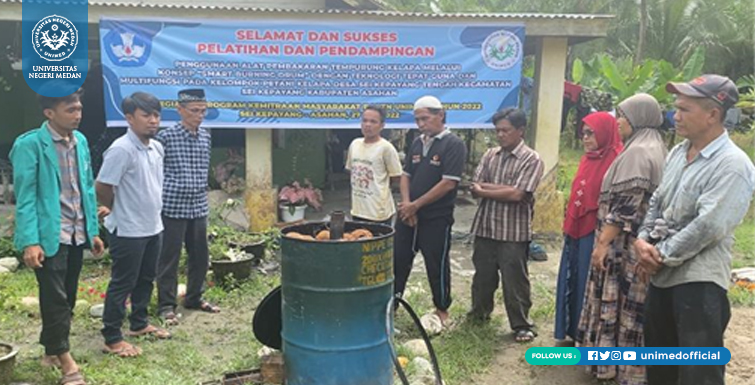 LPPM Unimed Beri Pelatihan Pembuatan Arang Melalui Teknologi “Smart Burning Drum” di Asahan